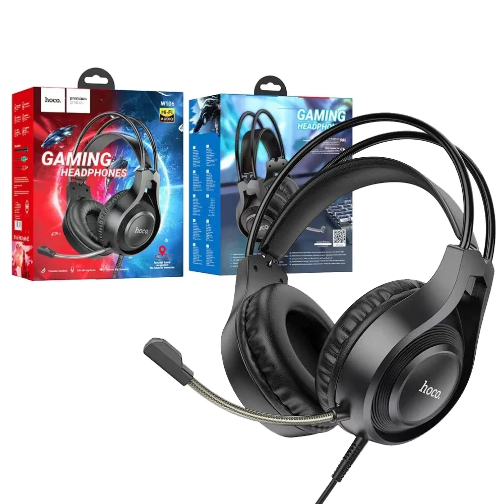 Hoco W106 Gaming Headphone – Black Color