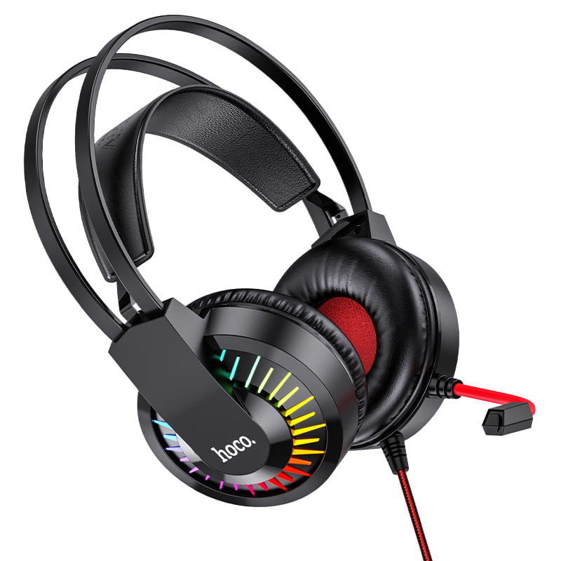 Hoco W105 Gaming Headset – Black + Red Color