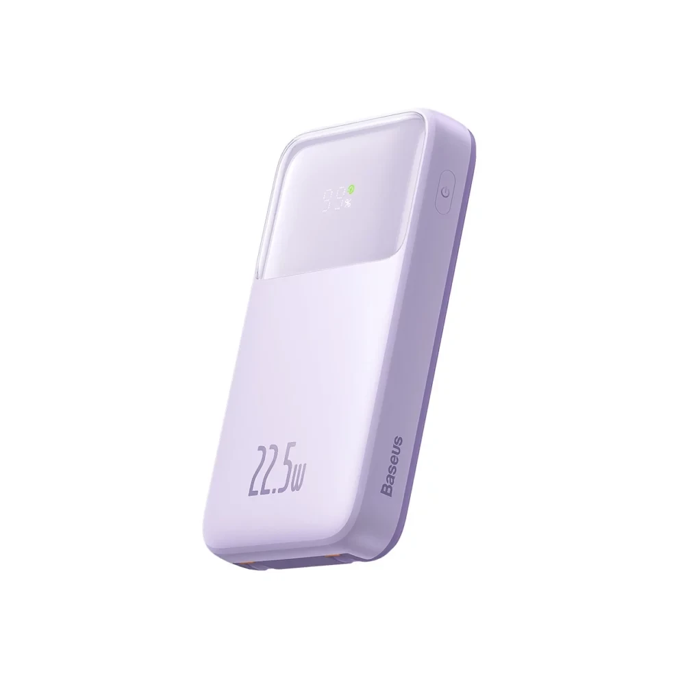 Baseus Comet Series 22.5W 20000mAh Dual Cable Digital Display Power Bank – Purple Color