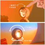 Sunset Lamp Atmosphere Light Astronaut Sunset Projection Sunset Bedroom Photo Background Atmosphere Popular Rainbow Night Light - Image 4
